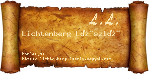 Lichtenberg László névjegykártya
